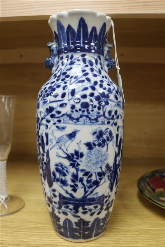 A Chinese blue and white vase, c.1900